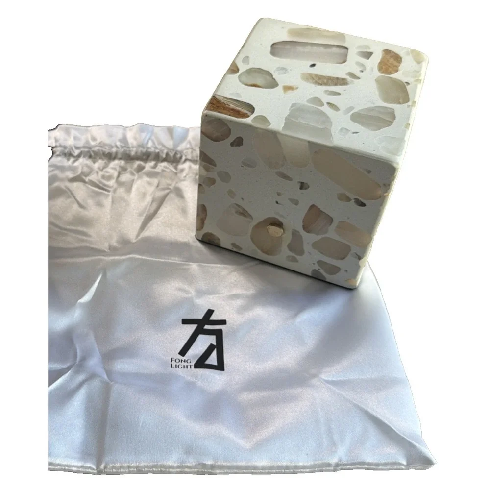 T10~ NIB Fong Light Rock Night Light Tans Neutral Colors Decor